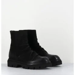 Hot GARRICE LAB Boots plates en daim gras - STABI KATHY NERO NOIR