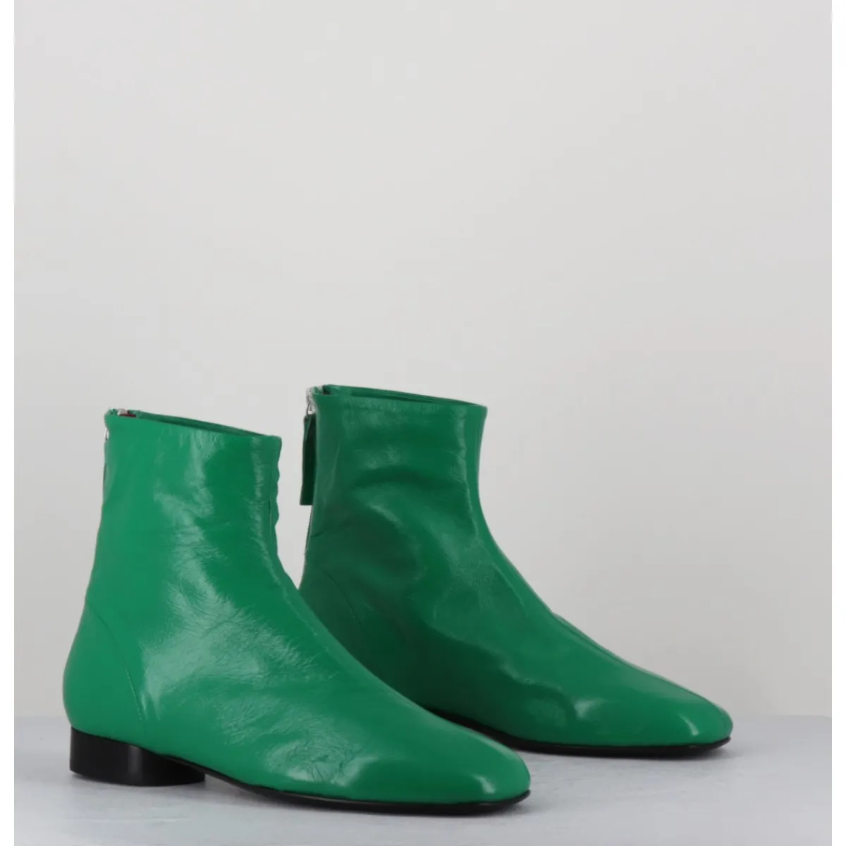 Best HALMANERA Boots plates 60s en cuir souple - PAM26 GLASE MELA VERT