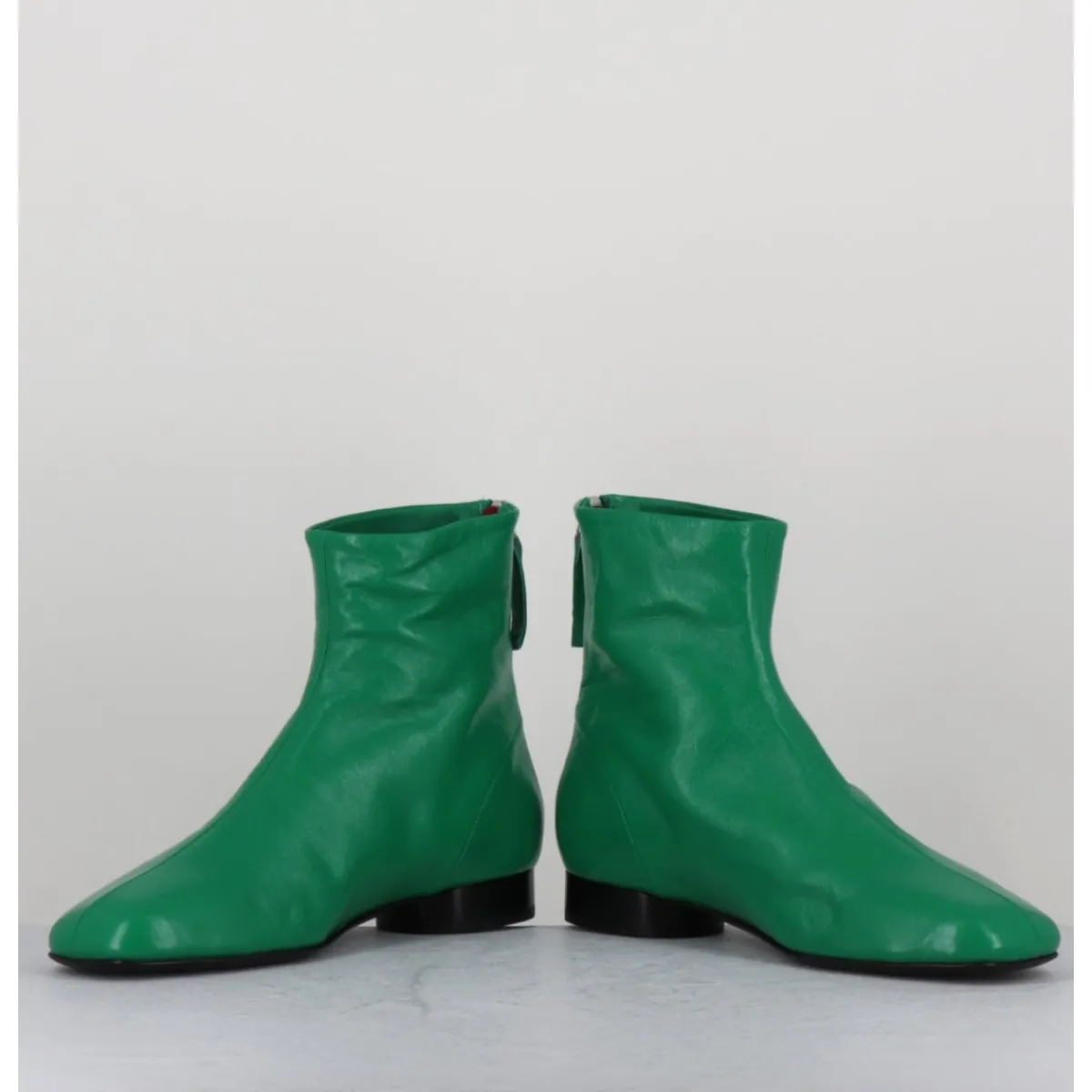 Best HALMANERA Boots plates 60s en cuir souple - PAM26 GLASE MELA VERT