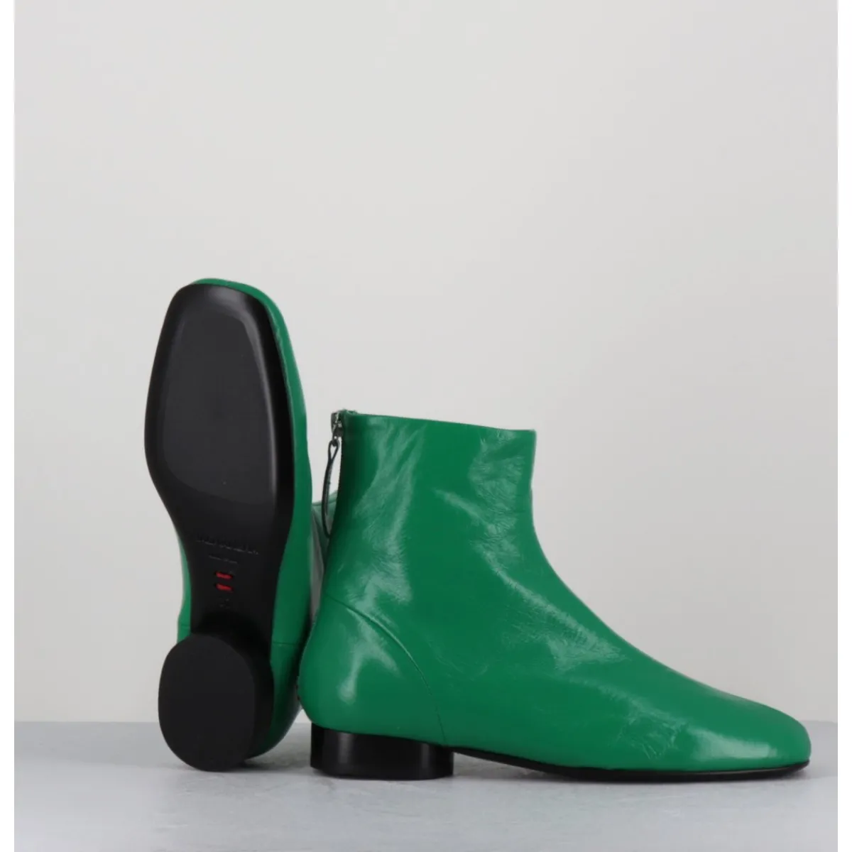 Best HALMANERA Boots plates 60s en cuir souple - PAM26 GLASE MELA VERT