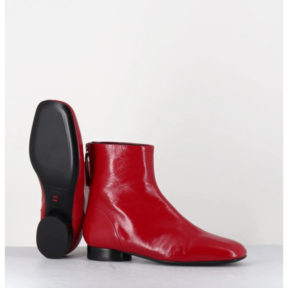 Sale HALMANERA Boots plates 60s en cuir souple - PAM26 GLAZE PASSION ROUGE