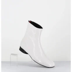 New HALMANERA Boots plates 60s en cuir vernis - PAM26 NAPLAK ICE BLANC