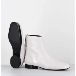 New HALMANERA Boots plates 60s en cuir vernis - PAM26 NAPLAK ICE BLANC