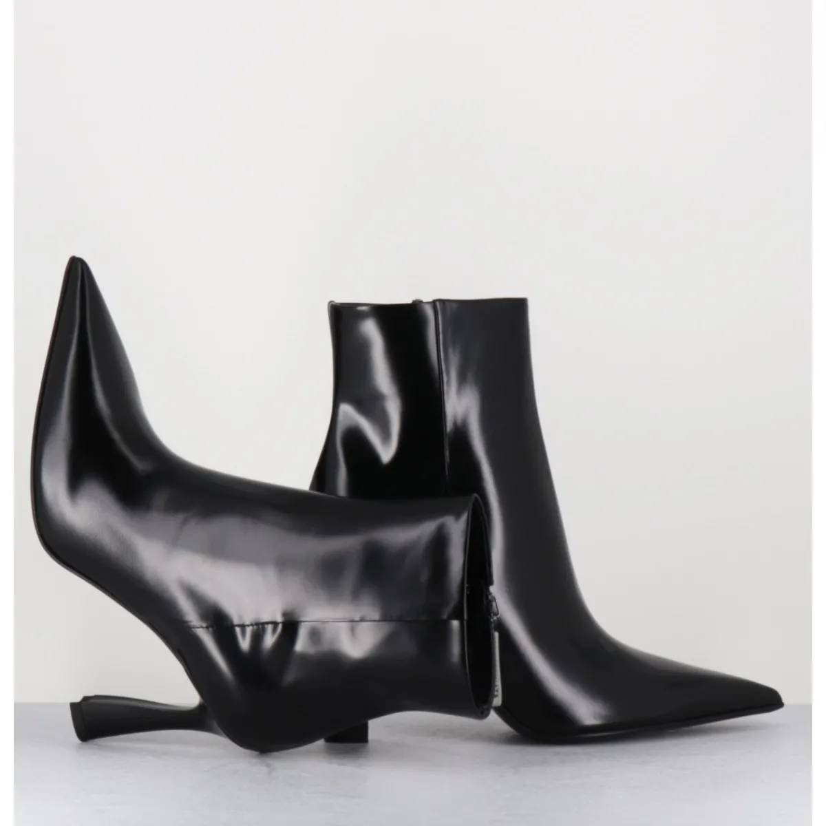 Hot PREMIATA Boots pointues talon haut cuir glacé - M6594 SPLENDID NERO NOIR