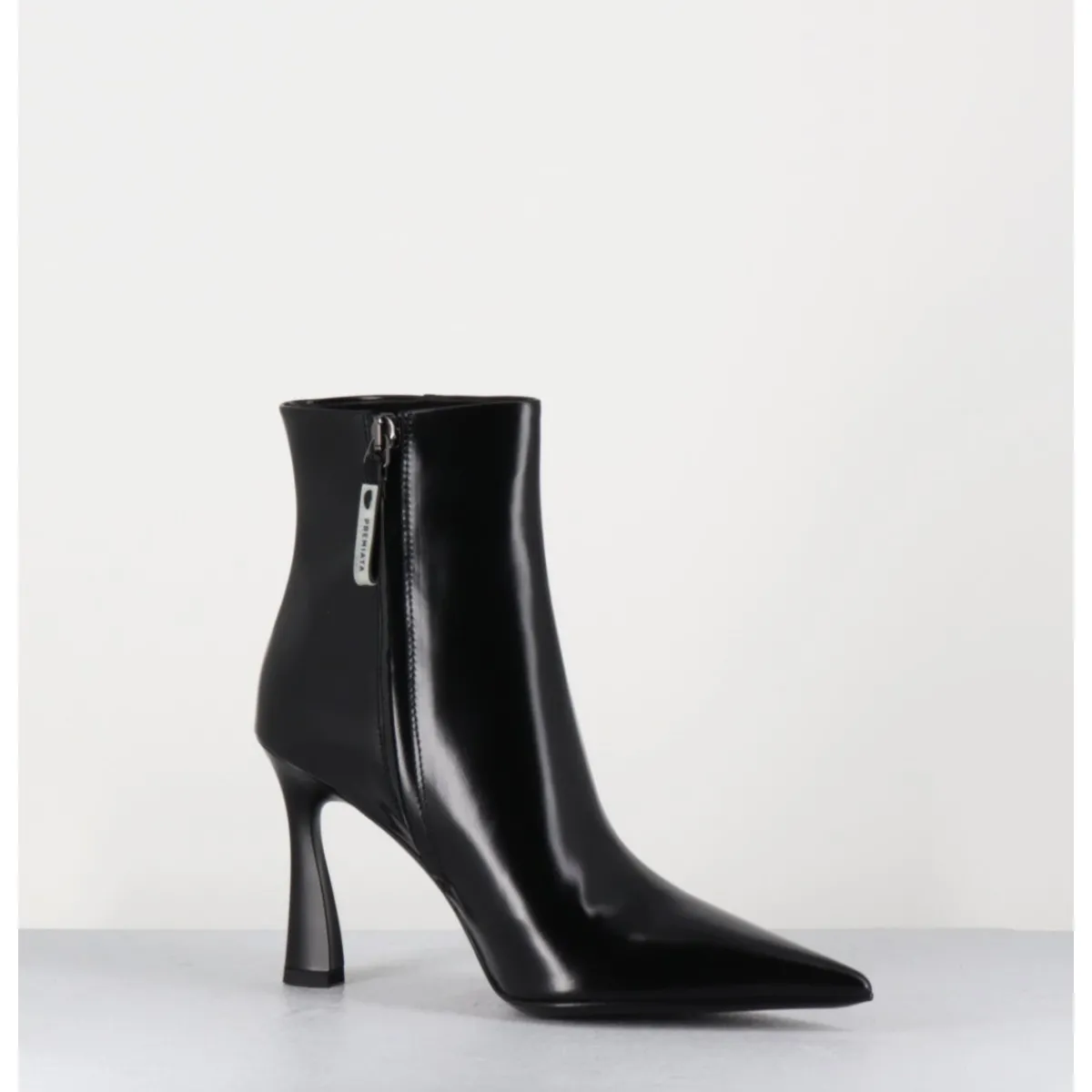 Hot PREMIATA Boots pointues talon haut cuir glacé - M6594 SPLENDID NERO NOIR