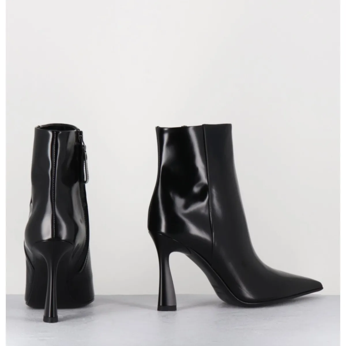 Hot PREMIATA Boots pointues talon haut cuir glacé - M6594 SPLENDID NERO NOIR