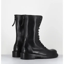 Sale GARRICE LAB Boots rangers à lacet en cuir bout rond - HANOU DAVIS NERO NOIR
