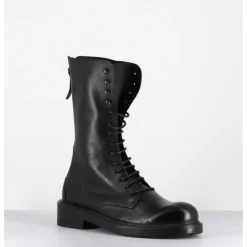 Sale GARRICE LAB Boots rangers à lacet en cuir bout rond - HANOU DAVIS NERO NOIR