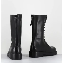 Sale GARRICE LAB Boots rangers à lacet en cuir bout rond - HANOU DAVIS NERO NOIR