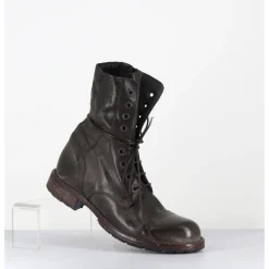 Hot MOMA Boots rangers à lacets en cuir lavé kaki - 71302 CUSNA TRAFFORD