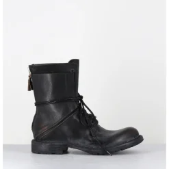 Online MOMA Boots rangers à lacets en cuir brossé - 77406 CUSNA NERO NOIR