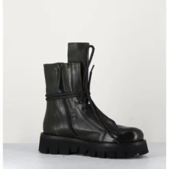 GARRICE LAB Boots rangers en cuir vert - SMILE08 BOTTLE