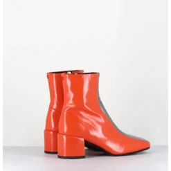 Clearance HALMANERA Boots 70s cuir & métal argent - CECIL13 NESPOLA SILVER ORANGE