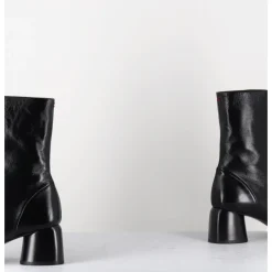 Online HALMANERA Boots 60s en cuir brillant - CAREN07 GLAZE NERO NOIR