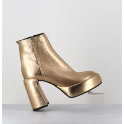 ELENA IACHI Boots 70s en cuir métallisé doré - E3303 BITTER GOLD DORE