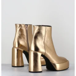 ELENA IACHI Boots 70s en cuir métallisé doré - E3303 BITTER GOLD DORE