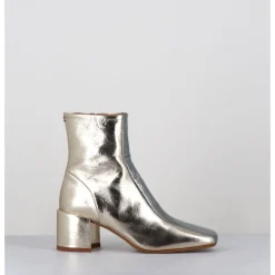 Best HALMANERA Boots 70s en cuir métallisé or & argent - CECIL13 METAL PLATINO DORE