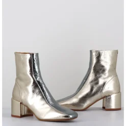 Best HALMANERA Boots 70s en cuir métallisé or & argent - CECIL13 METAL PLATINO DORE