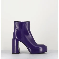 Outlet ELENA IACHI Boots 70s en cuir prune - E3303 PURPLE VIOLET