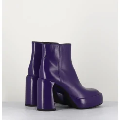 Outlet ELENA IACHI Boots 70s en cuir prune - E3303 PURPLE VIOLET