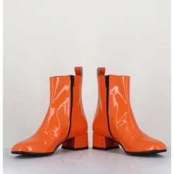 Outlet GARRICE LAB Boots 60s en cuir vernis - JANE VERNICE ORANGE
