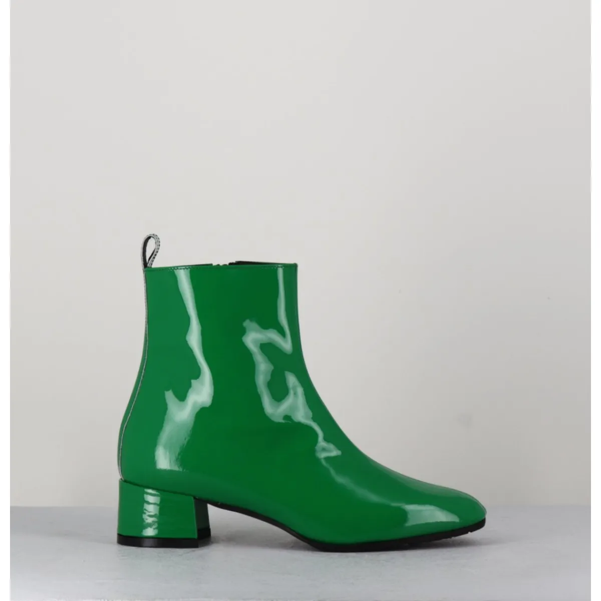 New GARRICE LAB Boots 60s en cuir vernis - JANE VERNICE VERDE VERT