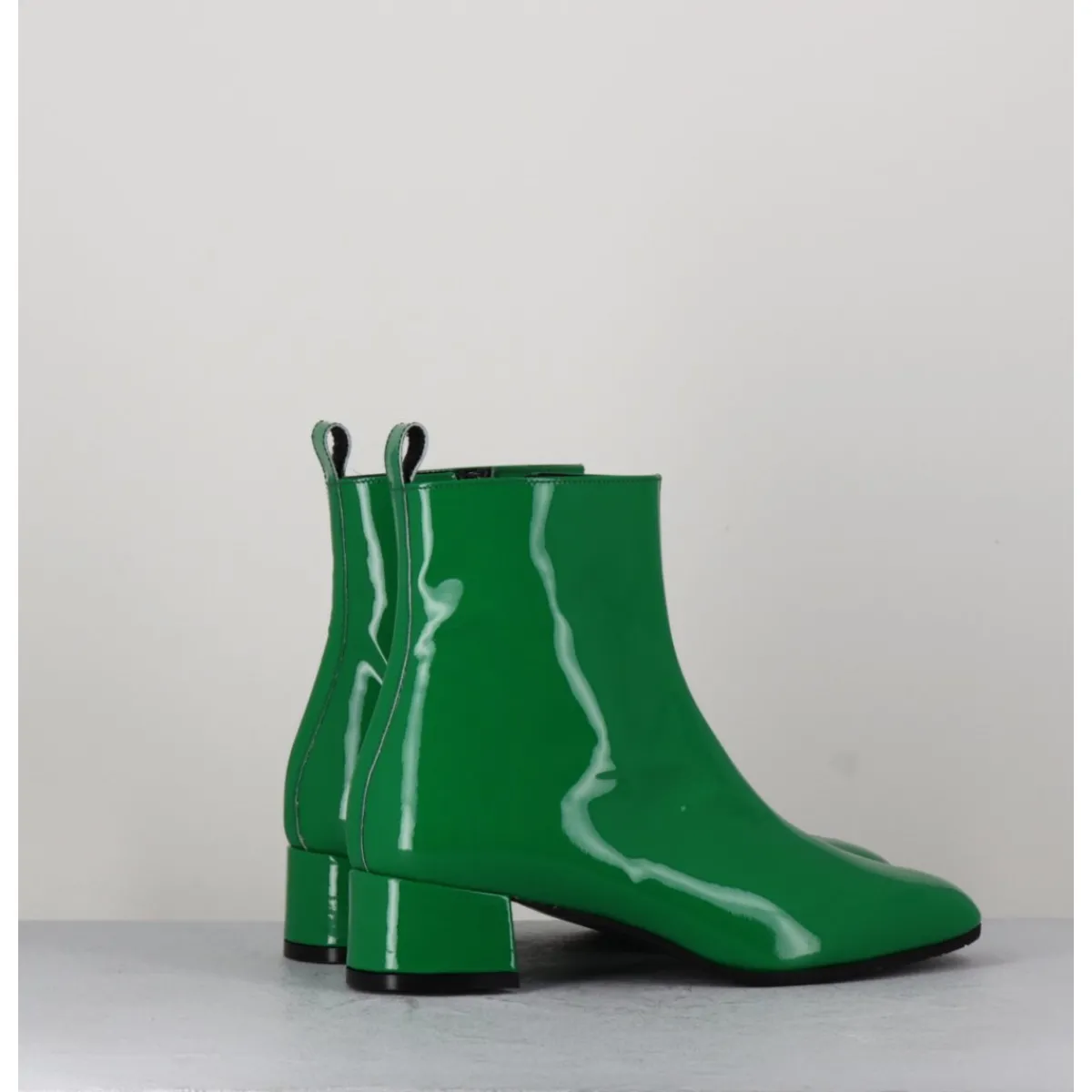 New GARRICE LAB Boots 60s en cuir vernis - JANE VERNICE VERDE VERT