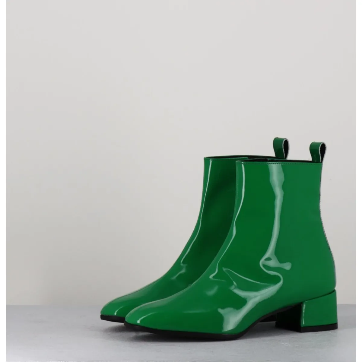 New GARRICE LAB Boots 60s en cuir vernis - JANE VERNICE VERDE VERT
