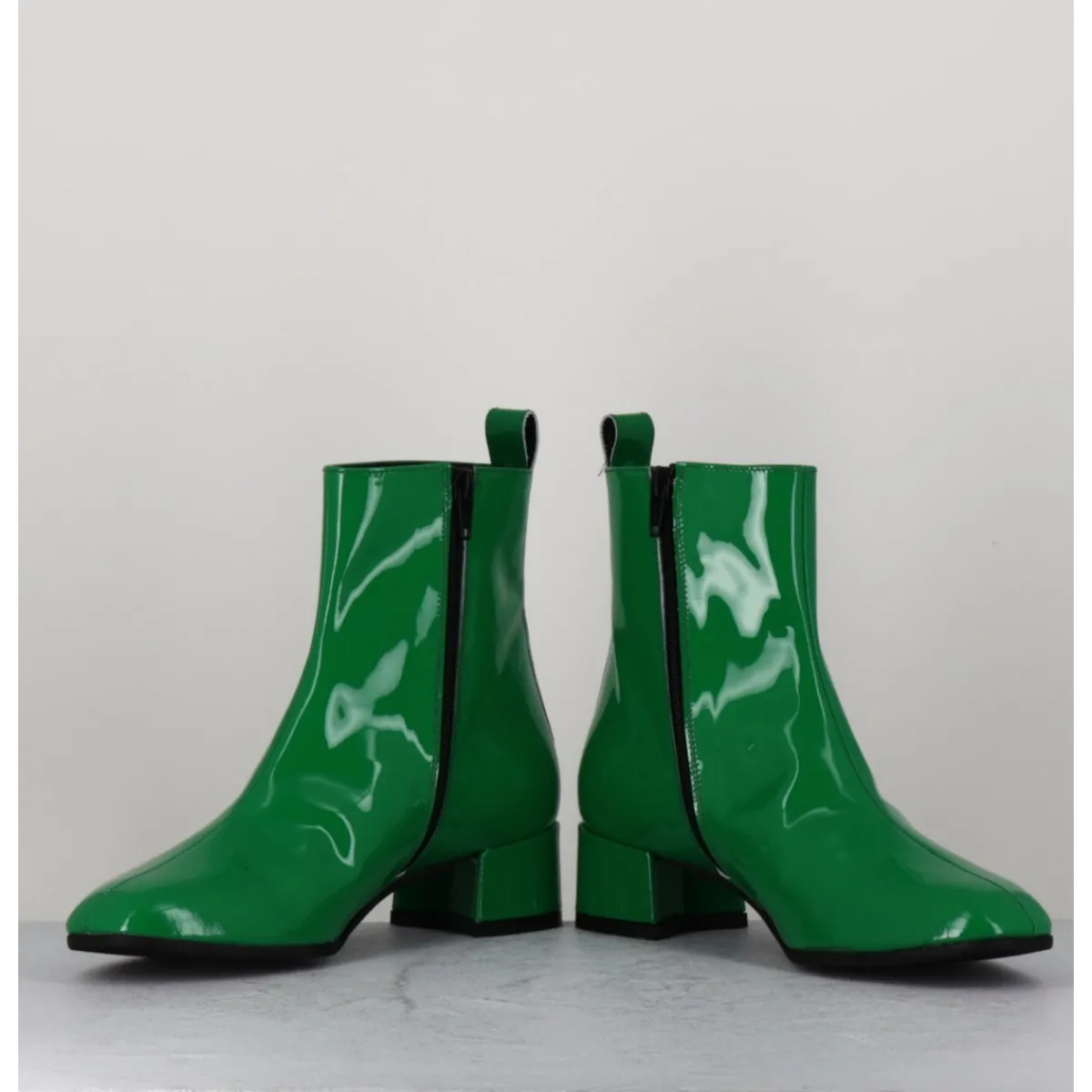 New GARRICE LAB Boots 60s en cuir vernis - JANE VERNICE VERDE VERT