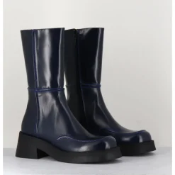 Discount E8 BY MIISTA Boots 90s tige haute en cuir lisse - INNE BLU BOOTS BLEU