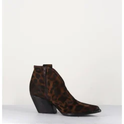 New ELENA IACHI Boots santiags courtes en daim - E2004L LEOPARD