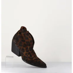 New ELENA IACHI Boots santiags courtes en daim - E2004L LEOPARD