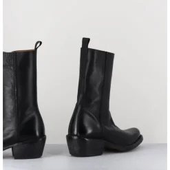 MOMA Boots santiags en cuir - 1CS425 CUSNA NERO NOIR