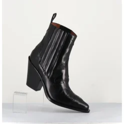 Best SARTORE Boots Santiags en cuir flammes & élastique à talon haut - SR3921 NERO NOIR