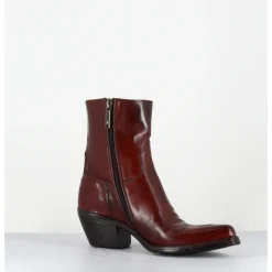 New LEMARGO Boots santiags en cuir brossé - GU02C DIVER COOPER ROUGE