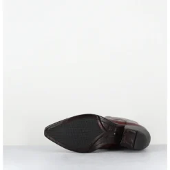 New LEMARGO Boots santiags en cuir brossé - GU02C DIVER COOPER ROUGE