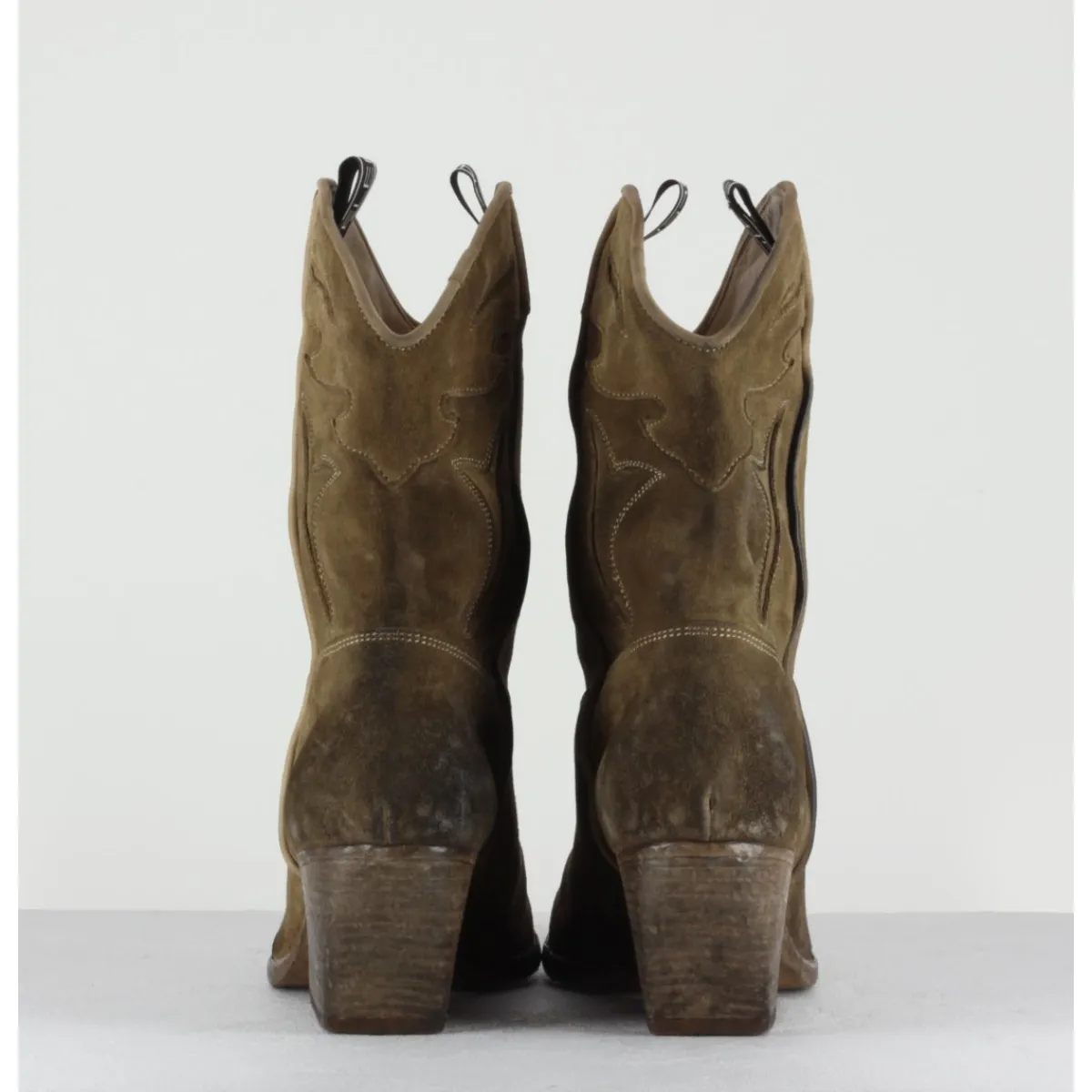 New ELENA IACHI Boots santiags en daim - E2016 VELOUR FANGO TAUPE