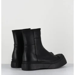 Outlet LOFINA Boots semelle exagérée en cuir à zip - 4163 GAS NERO NOIR