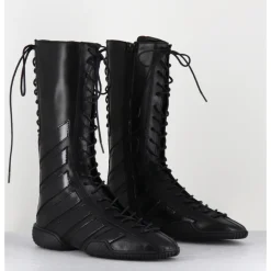 Best MIISTA Boots sneakers à lacets en cuir bi-matière - IMOGEN BLACK LACE NOIR