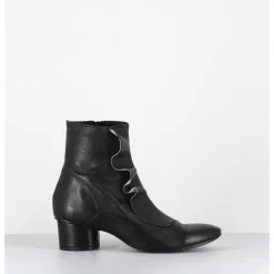 Best GARRICE LAB Boots souples en cuir & volant - TWIST FAR WEST NERO NOIR