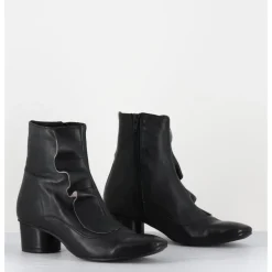 Best GARRICE LAB Boots souples en cuir & volant - TWIST FAR WEST NERO NOIR