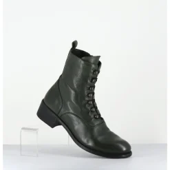 Online OFFICINE CREATIVE Boots souples en cuir à boutons - LISON CAOU036 VERDE VERT
