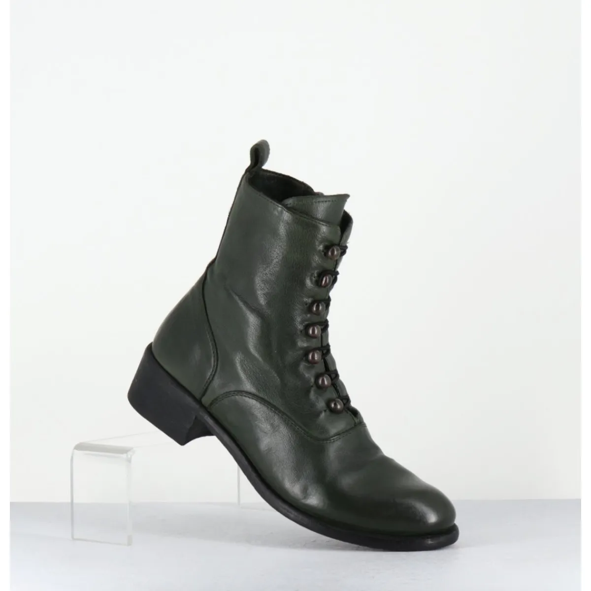 Online OFFICINE CREATIVE Boots souples en cuir à boutons - LISON CAOU036 VERDE VERT