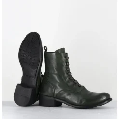 Online OFFICINE CREATIVE Boots souples en cuir à boutons - LISON CAOU036 VERDE VERT