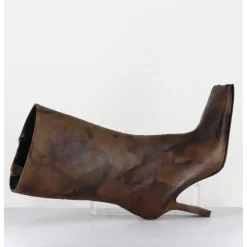 Sale MIISTA Boots talon haut & bout carré en cuir vieilli - NOOR BROWN ANKLE BOOTS MARRON