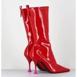 Best 3JUIN Boots talon haut en vernis stretch 90s - GILDA CRIS EROS ROUGE