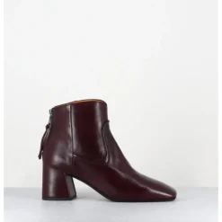 MARA BINI Boots talon recouvert en agneau x - T247 SETA VINACIA BORDEAU