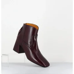 MARA BINI Boots talon recouvert en agneau x - T247 SETA VINACIA BORDEAU