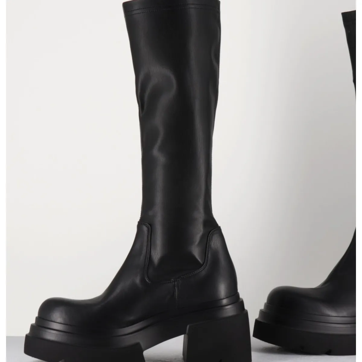 Discount ELENA IACHI Botte chunky en cuir stretch - E3716 LINK NERO NOIR