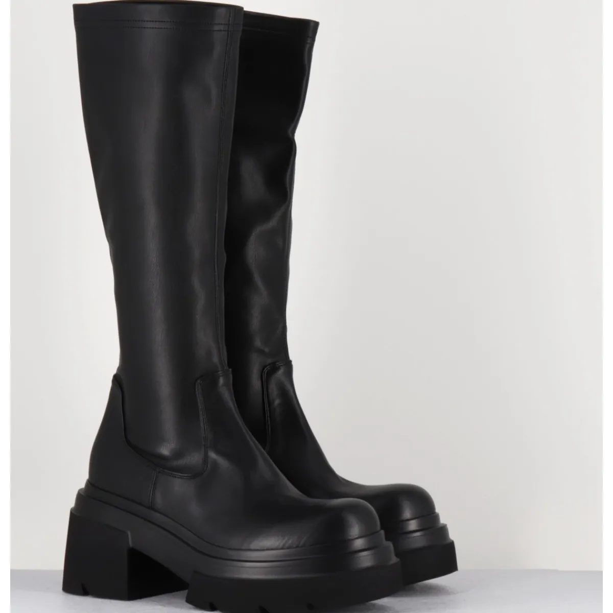 Discount ELENA IACHI Botte chunky en cuir stretch - E3716 LINK NERO NOIR